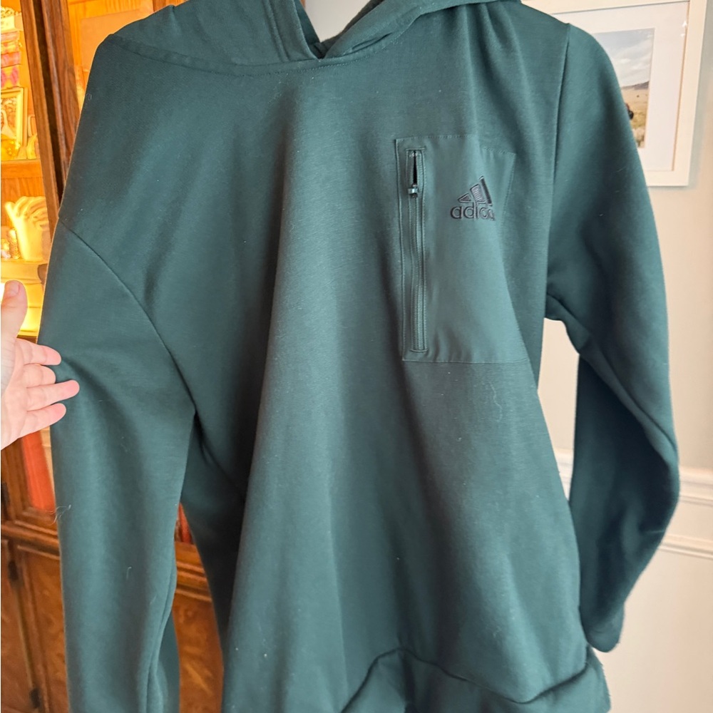 Adidas Forest Green Pullover and Pants and Sweatshirt Set